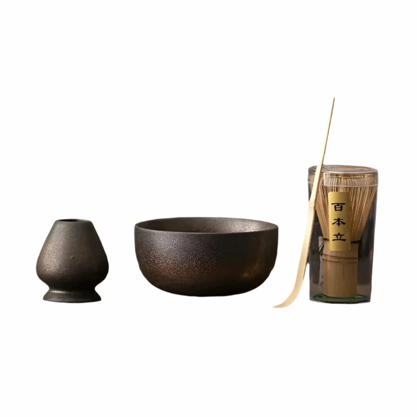 Miyako Tea Set - Bamboo and Ceramic, Traditional 4-Piece 1