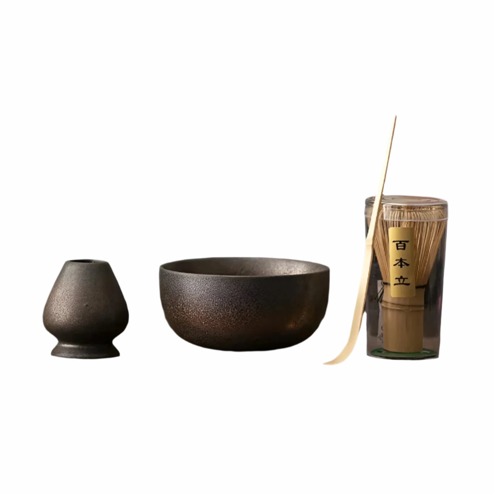 Miyako Tea Set - Bamboo and Ceramic, Traditional 4-Piece 1