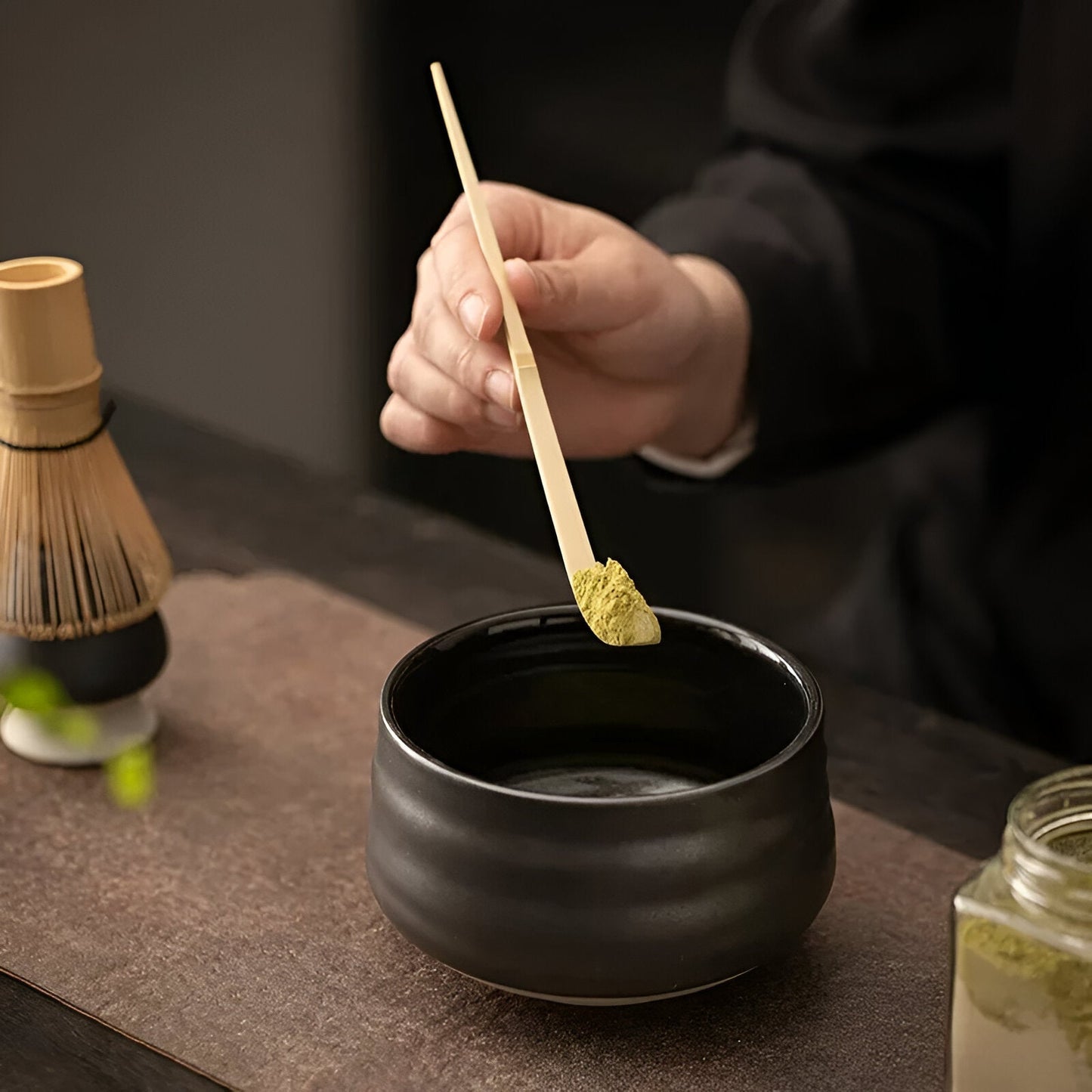 Miyako Tea Set - Bamboo and Ceramic, Traditional 4-Piece 7