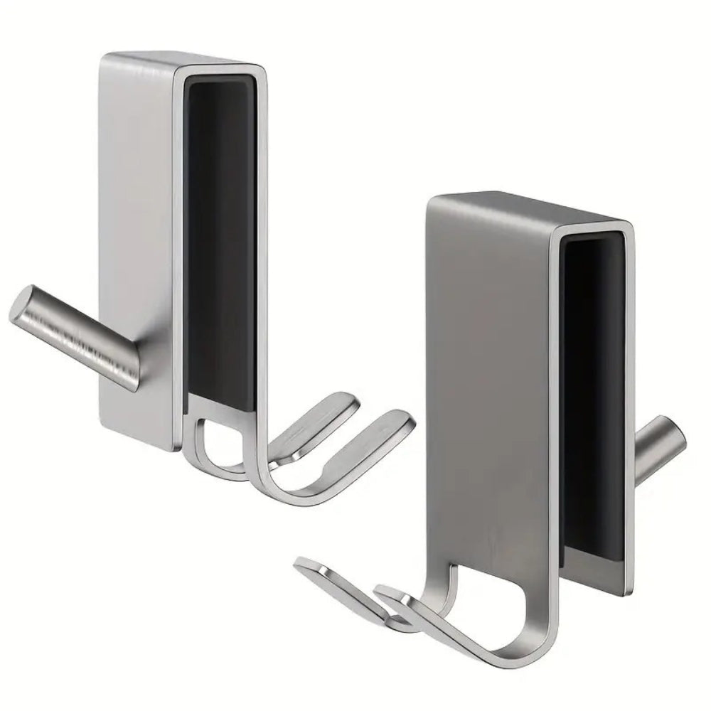 GlassHookSteel™ – RVS Douchedeur Haken – Frameless Glas Handdoekhaken Set