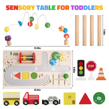 SpeelTafelix™ – Montessori Houten Speeltafel – 7-in-1 Educatief Motoriek Leer Speelgoed