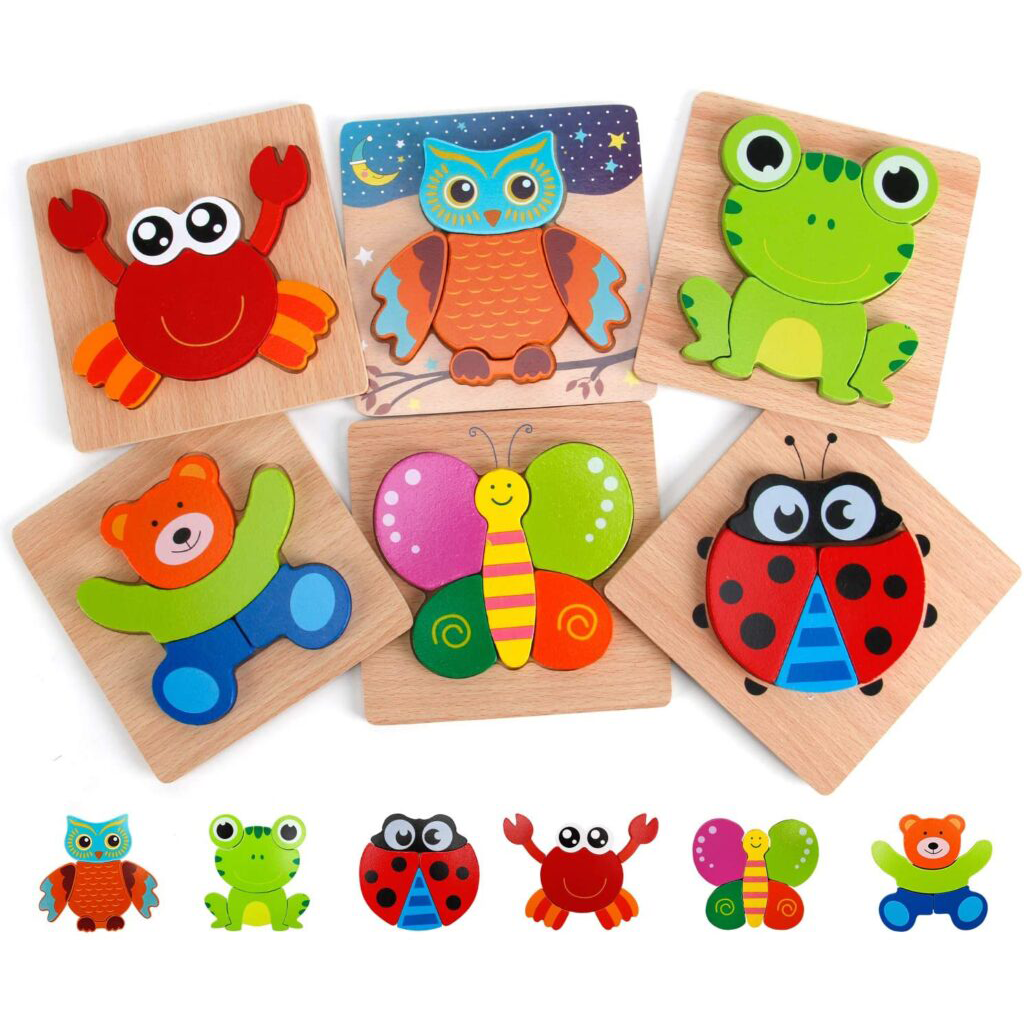 4Ever WoodTM Animal Puzzle - Dieren baby puzzel - Houten puzzelset