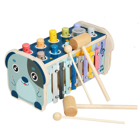KlopKlank™ – Montessori 3-in-1 Hammerspel, Xylofoon Sorteerbox – Educatief Houten Speelgoed