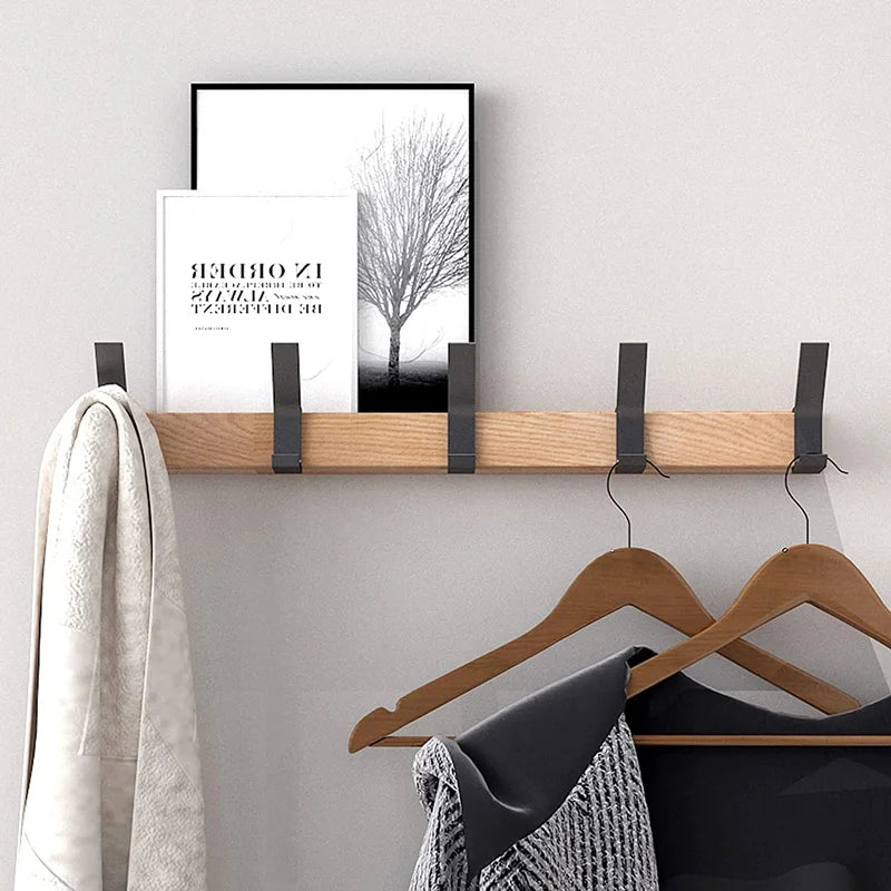 NordHookLine™ – Scandinavische Wandkapstok met Dubbele Haken – Ruimtebesparende Hal Organizer