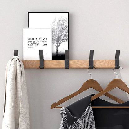NordHookLine™ – Scandinavische Wandkapstok met Dubbele Haken – Ruimtebesparende Hal Organizer