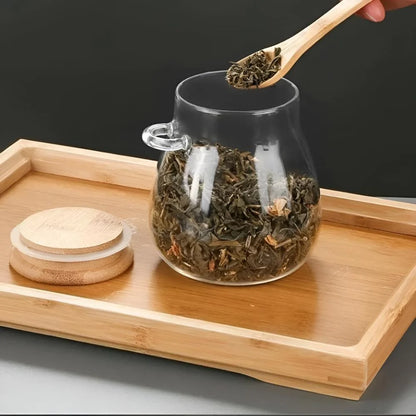 Natura Glazen Pot - Glas met Houten Deksel, Luchtdicht en Inclusief Lepel 7