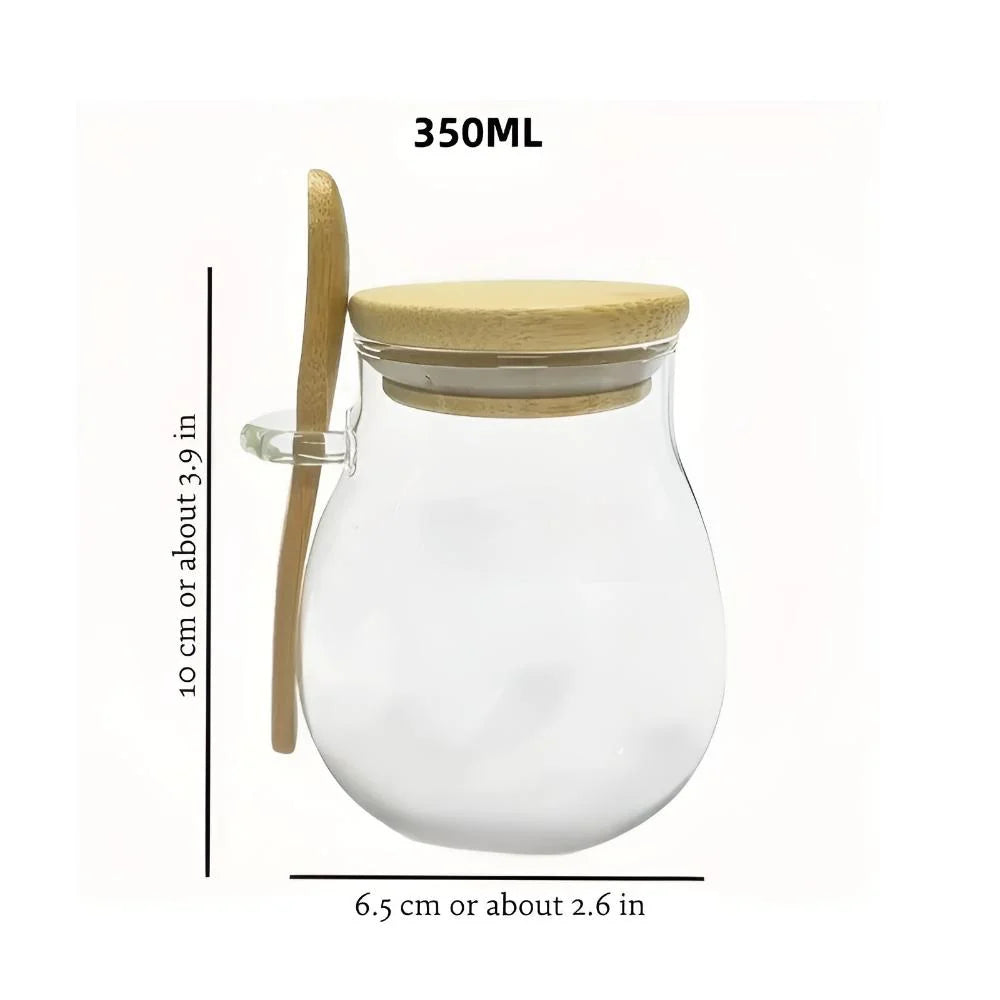 Natura Glazen Pot - Glas met Houten Deksel, Luchtdicht en Inclusief Lepel 8