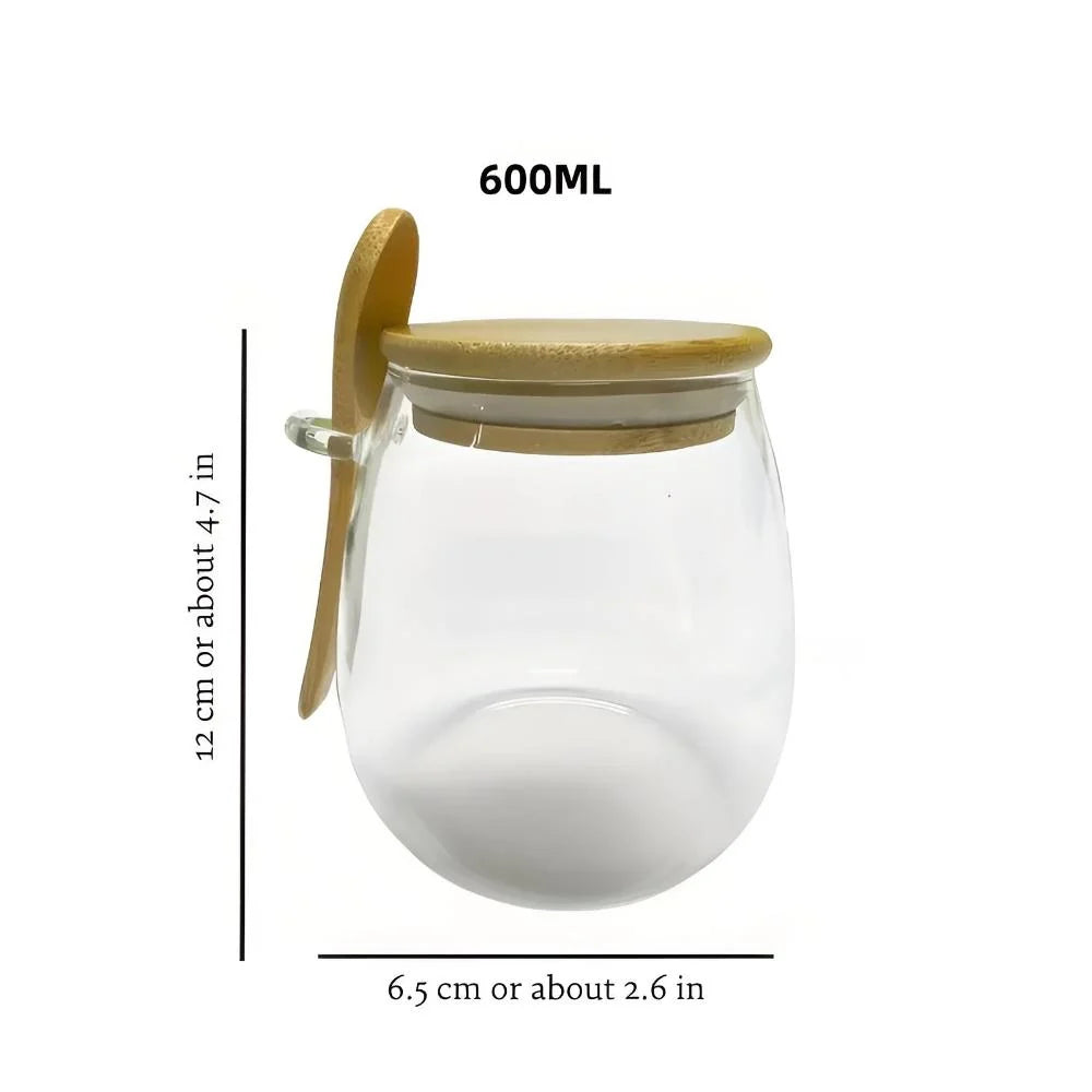 Natura Glazen Pot - Glas met Houten Deksel, Luchtdicht en Inclusief Lepel 9
