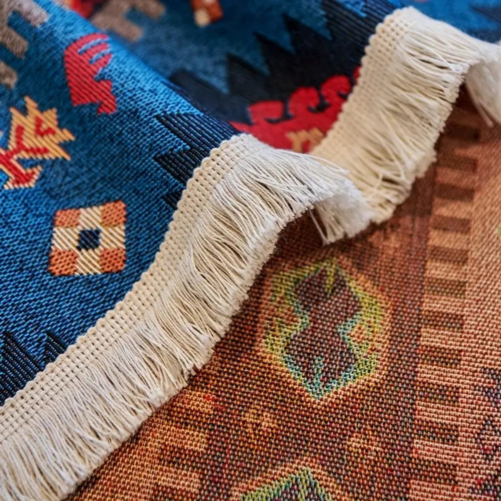 Noble Boho Bankhoes - Zacht Chenille, Vintage Geometrisch Design 5