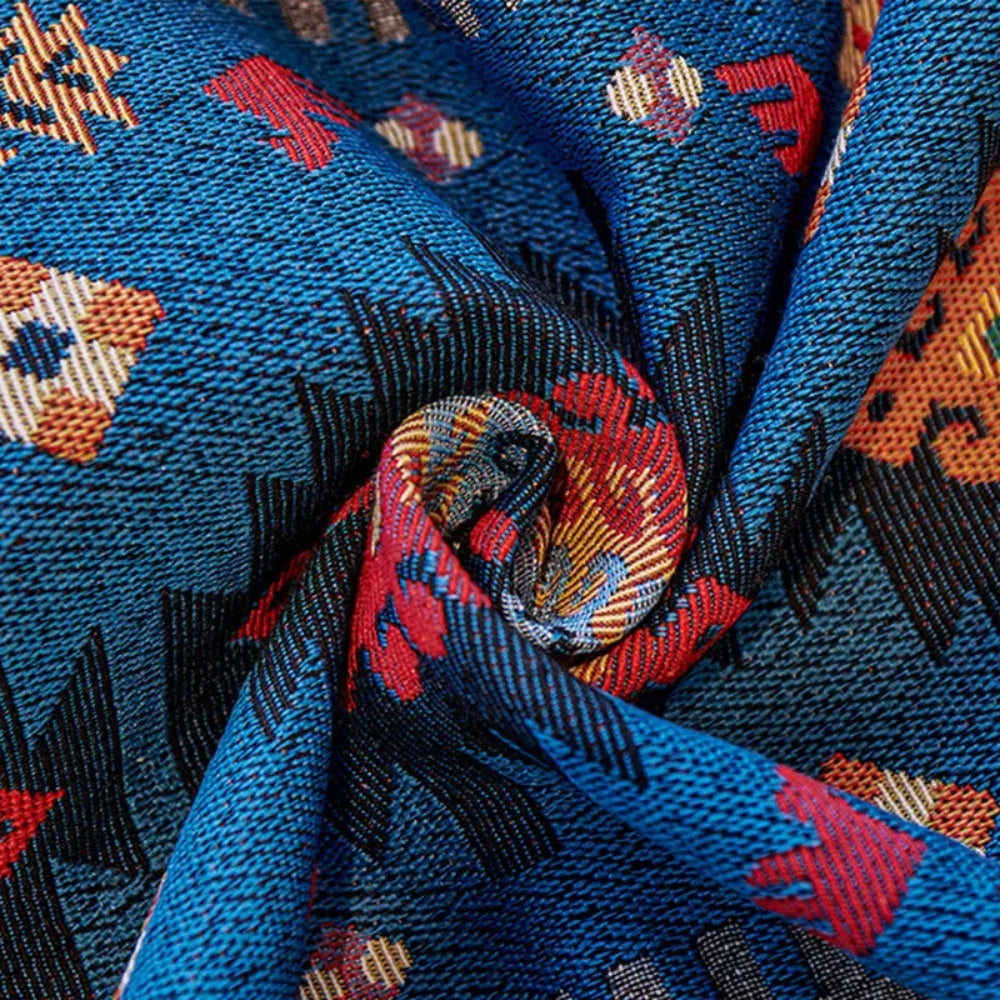 Noble Boho Bankhoes - Zacht Chenille, Vintage Geometrisch Design 6