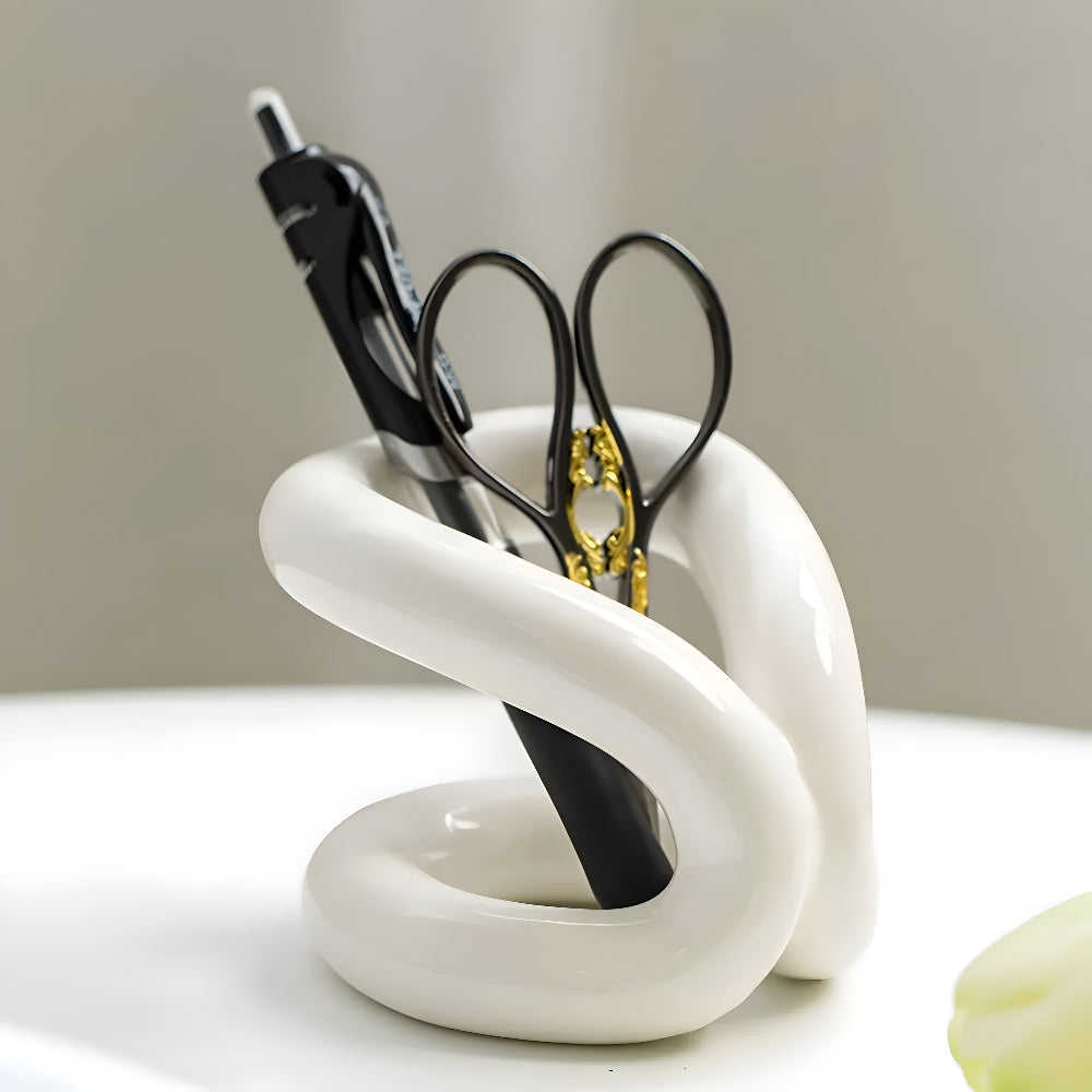 Nora Ceramic Holder - Modern Design with Rope Knot 2