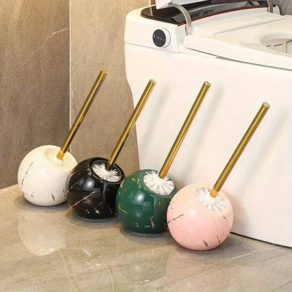 Norell Toiletborstel - Keramisch, Marmerdesign met Gouden Accent 1
