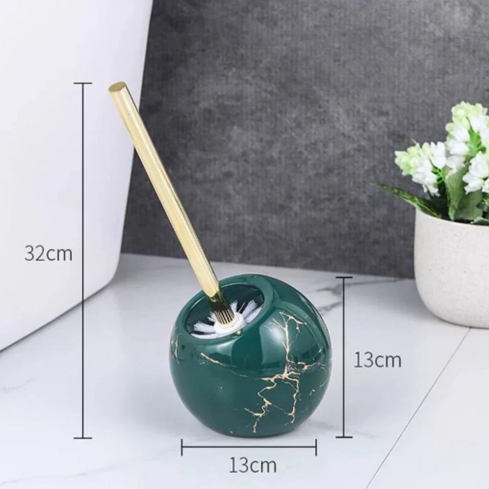 Norell Toiletborstel - Keramisch, Marmerdesign met Gouden Accent 4