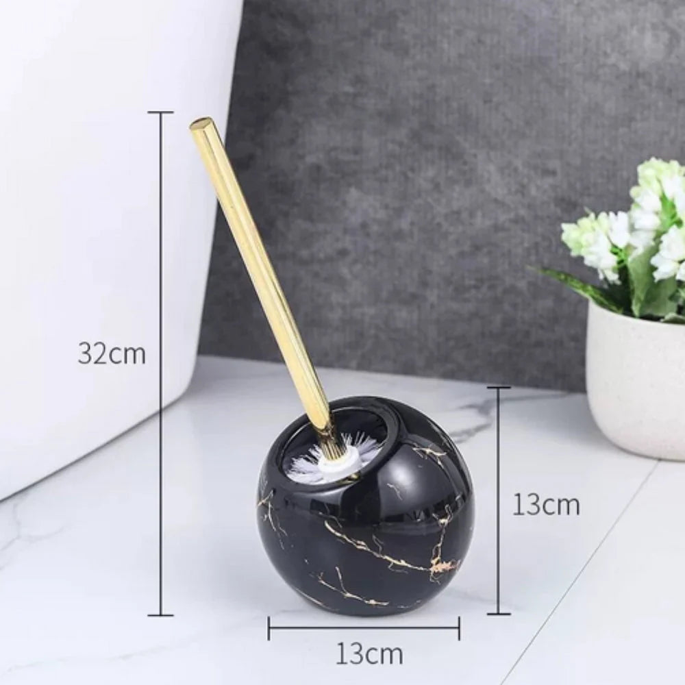 Norell Toiletborstel - Keramisch, Marmerdesign met Gouden Accent 5