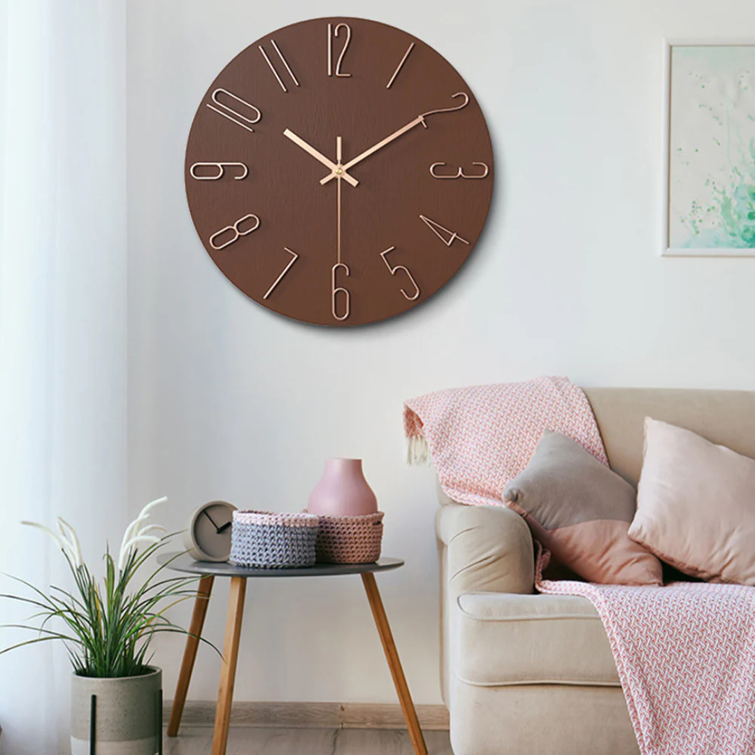 NordTime™ – Minimalistische Quartz Wandklok – Moderne Woonkamer Tijdweergave