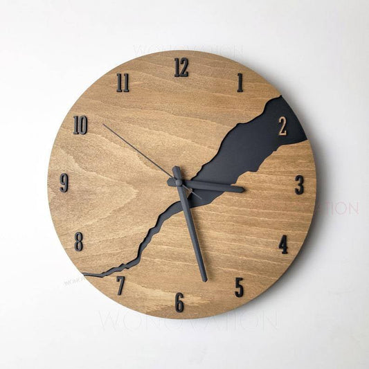 Nuvoro Wandklok - Hoogwaardig Hout, Minimalistisch Design 30x30 cm 0