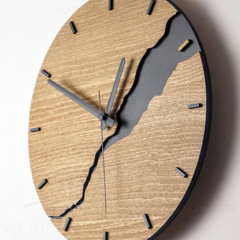 Nuvoro Wandklok - Hoogwaardig Hout, Minimalistisch Design 30x30 cm 2