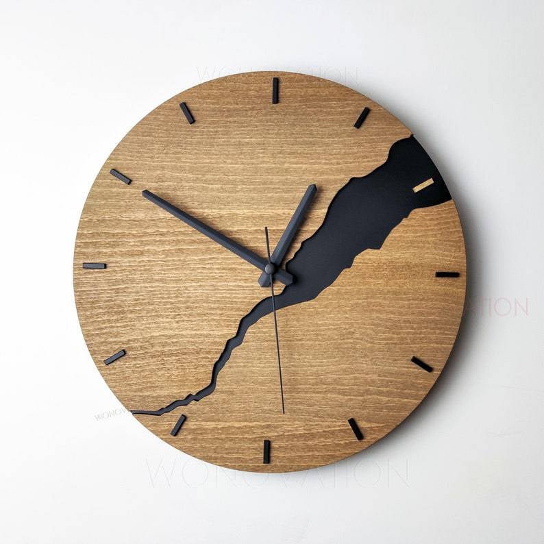 Nuvoro Wandklok - Hoogwaardig Hout, Minimalistisch Design 30x30 cm 3
