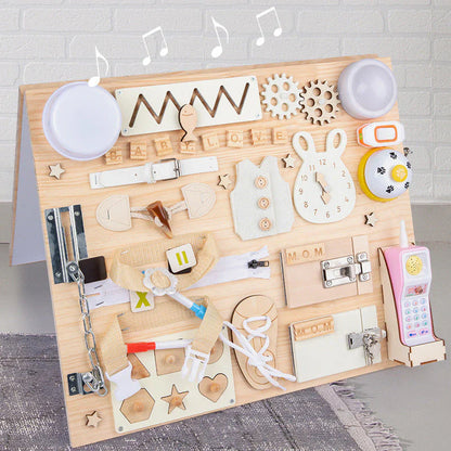 4Little™ -  Montessori handgemaakte Activiteitenbord - Hout sensory speelgoed