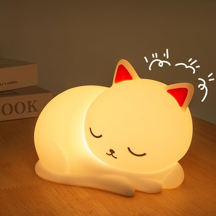 SlaapPoes™ – Siliconen Katten Nachtlamp – Zachte LED Sfeerverlichting