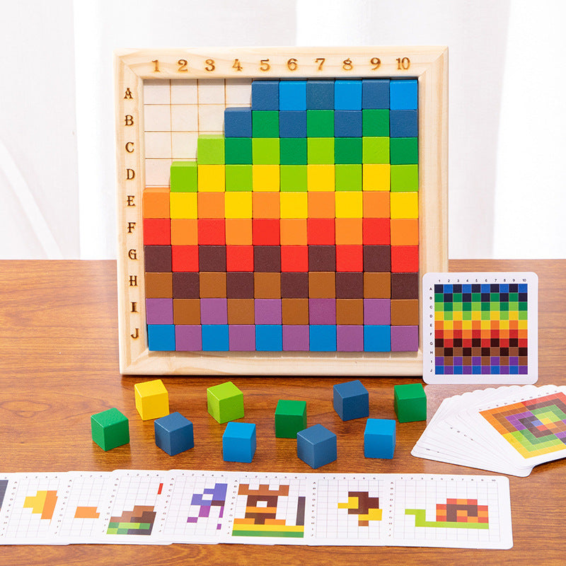 4Ever Wood Box Creatie - letter- en cijferspel van hout - Houten puzzel