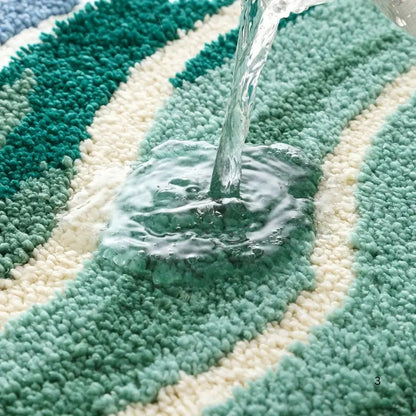 Oceana Badmat Antislip - Pluche, Golvend Patroon, 60x90 cm 3