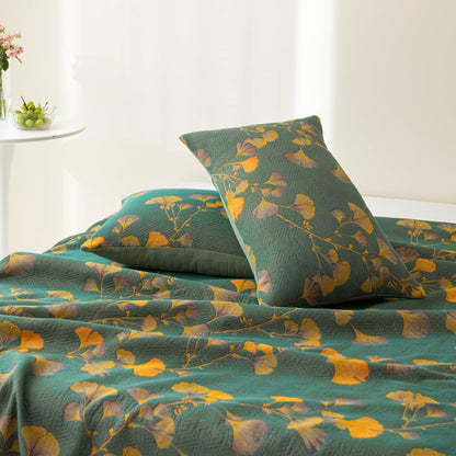 Olina Bedsprei - Katoenen Jacquard, Omkeerbaar Bloemenpatroon 2