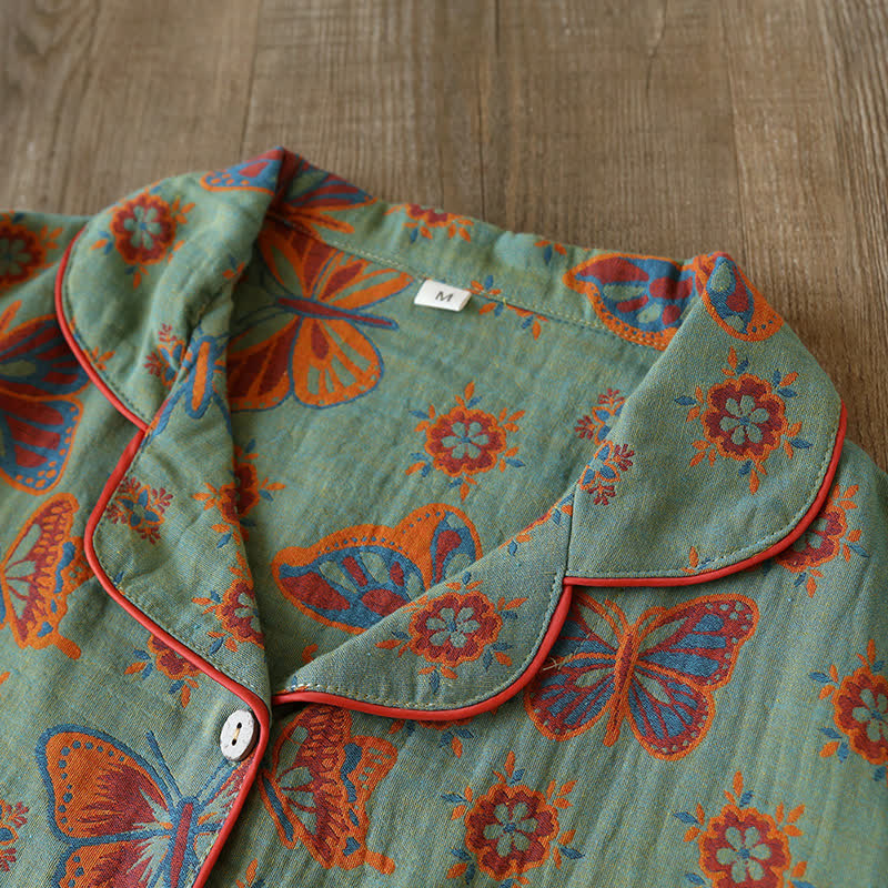 Olina Loungewearset - Katoen, Vintage Vlinderprint 2