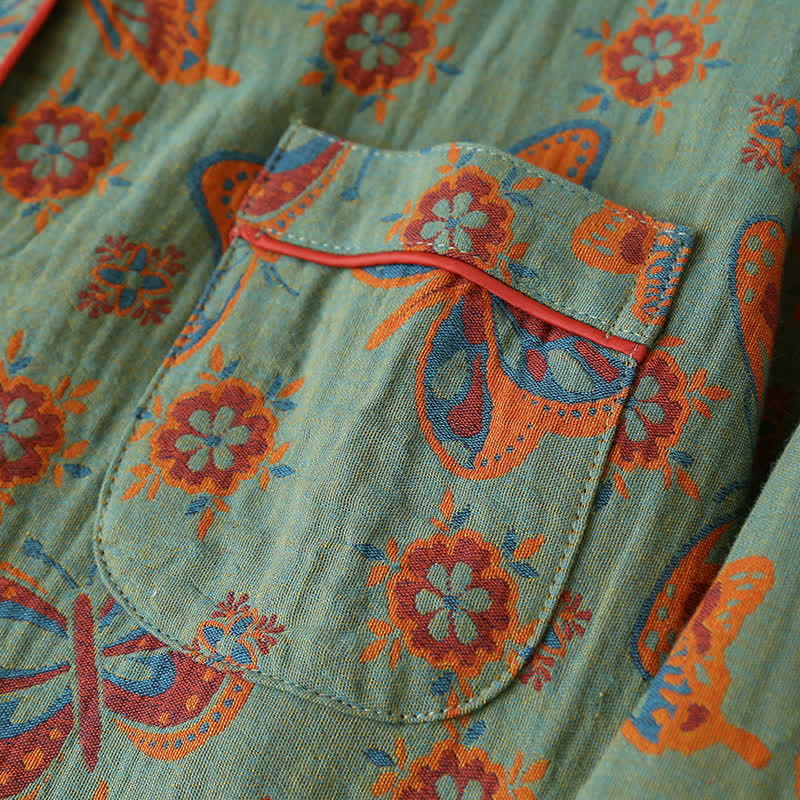 Olina Loungewearset - Katoen, Vintage Vlinderprint 3