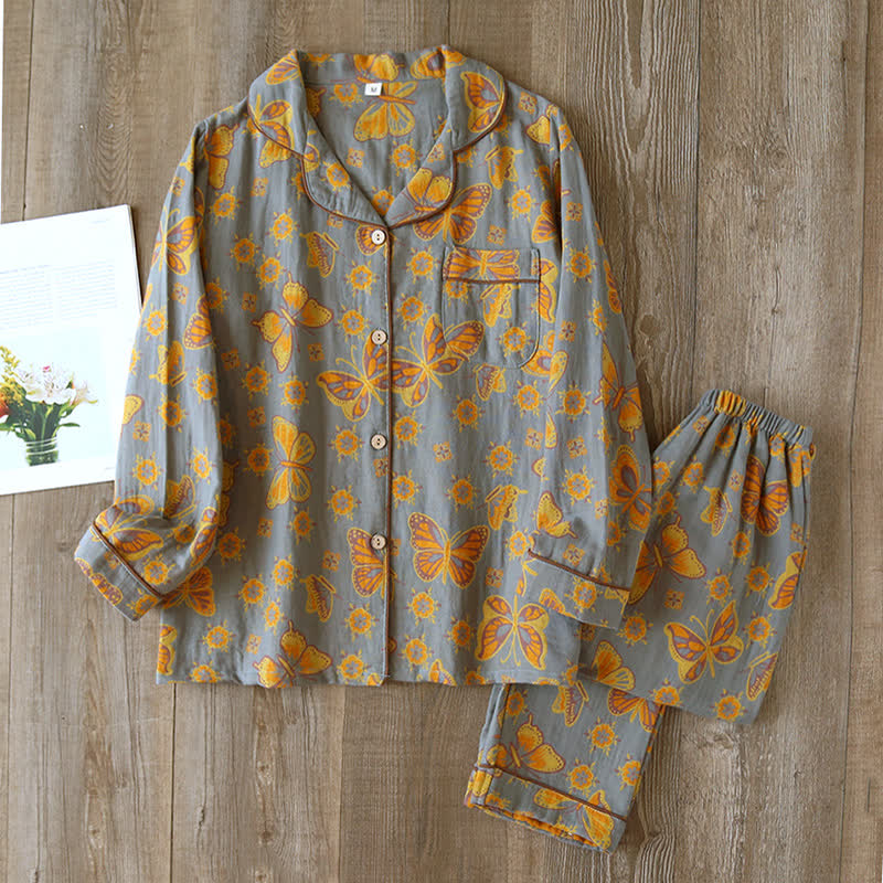 Olina Loungewearset - Katoen, Vintage Vlinderprint 7