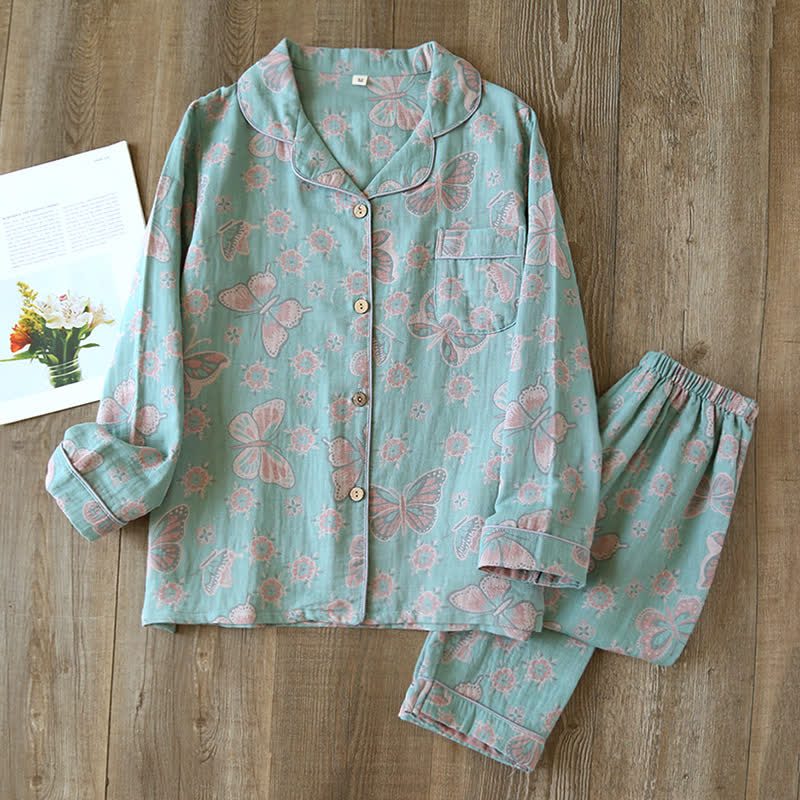 Olina Loungewearset - Katoen, Vintage Vlinderprint 9