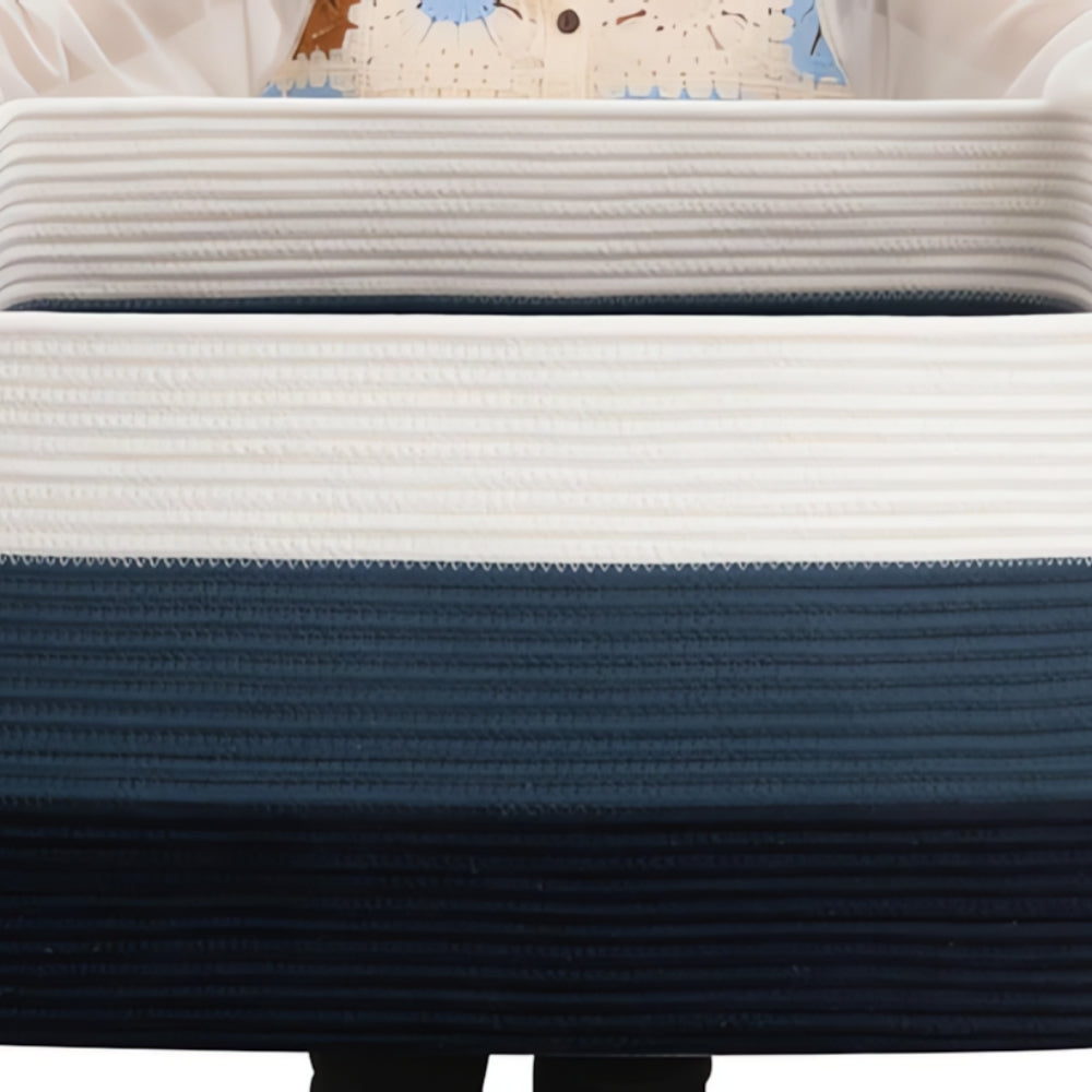 Olina Opbergmand - Geweven Katoenen Touw, Ombre Design voor Speelgoed en Manden 4