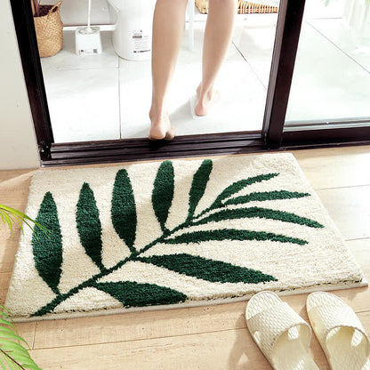 Olivan Vloerkleed - Antislip, Zacht Polyester met Groene Bladprint 8