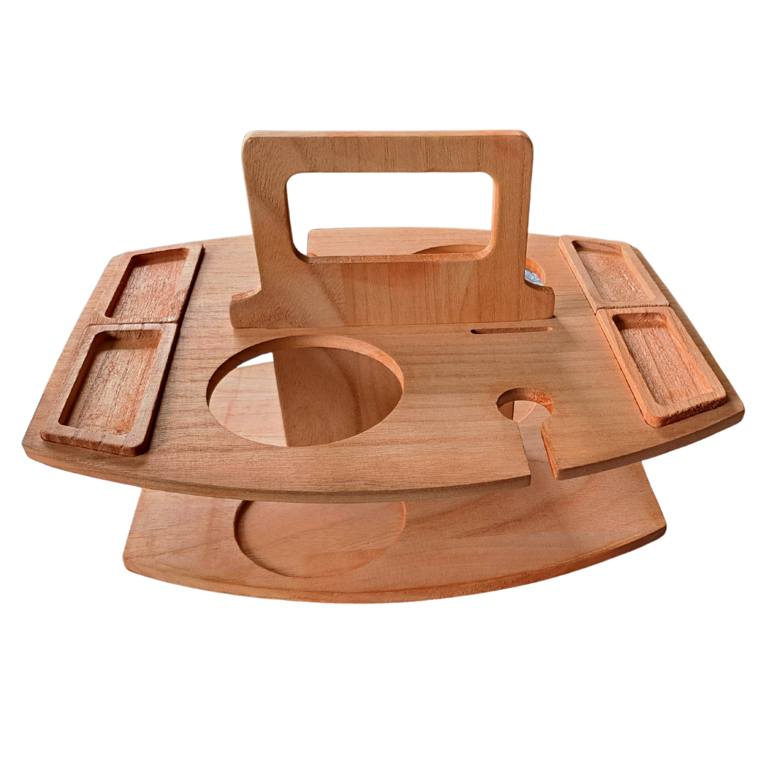 PicnicNest™ – Opvouwbare Wijn Picknicktafel – Houten Outdoor Tafel