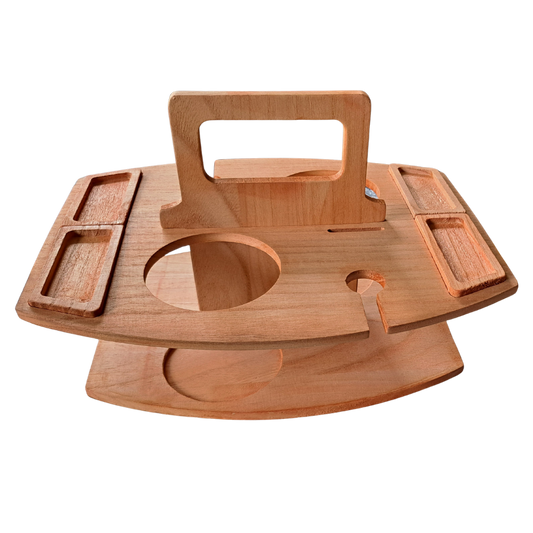 PicnicNest™ – Opvouwbare Wijn Picknicktafel – Houten Outdoor Tafel