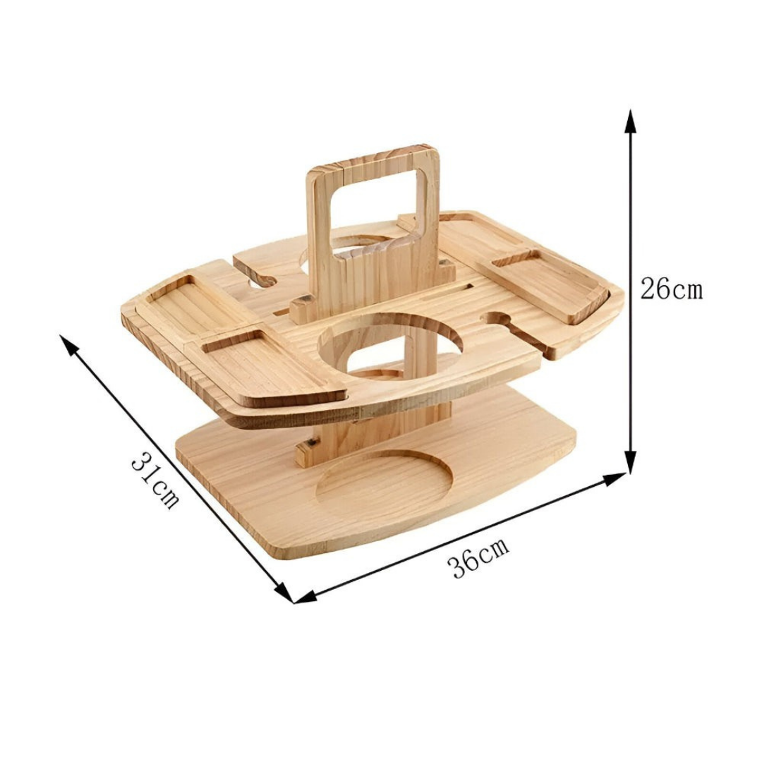 PicnicNest™ – Opvouwbare Wijn Picknicktafel – Houten Outdoor Tafel