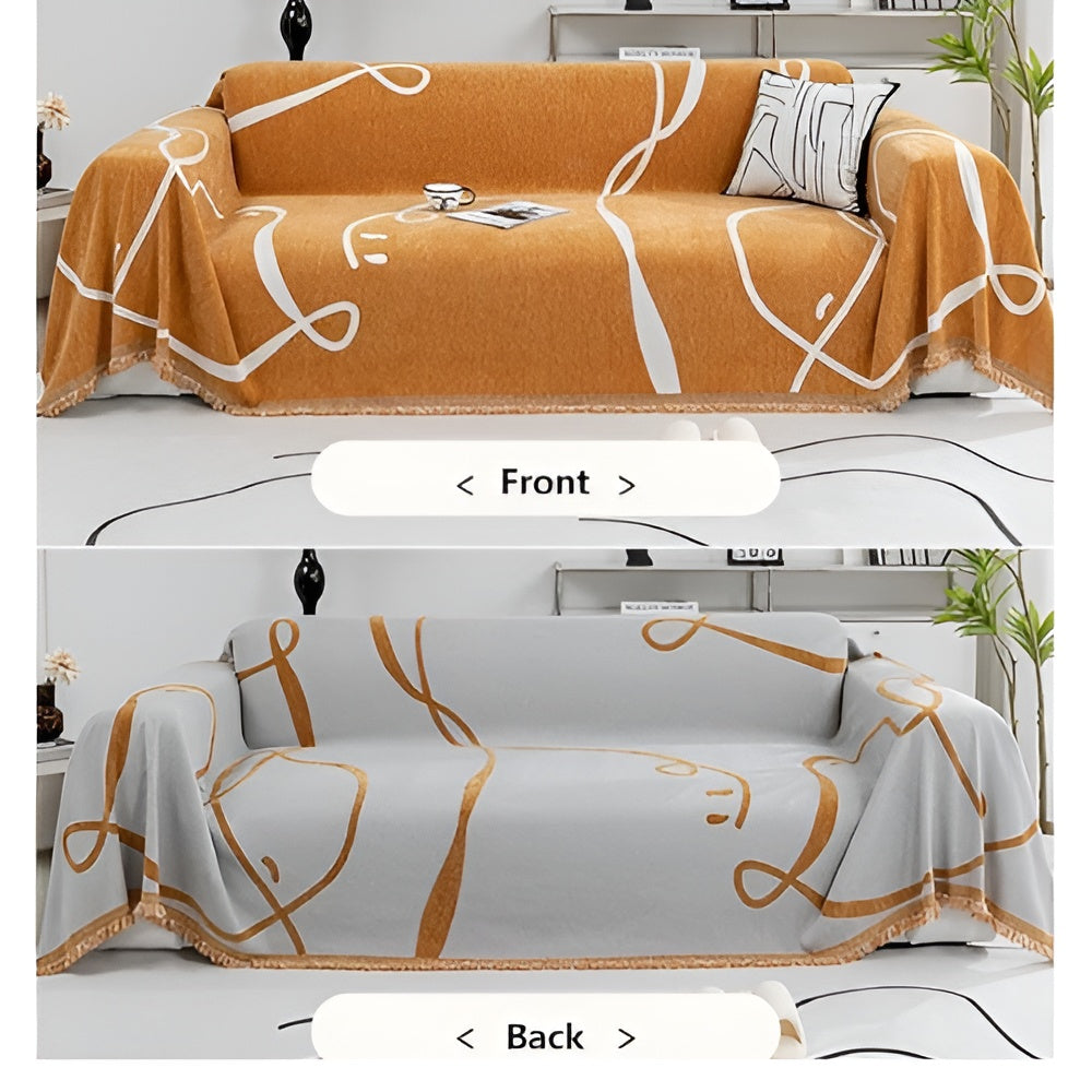 Oriana Bankhoes - Omkeerbare Chenille, Abstracte Lijnen 7