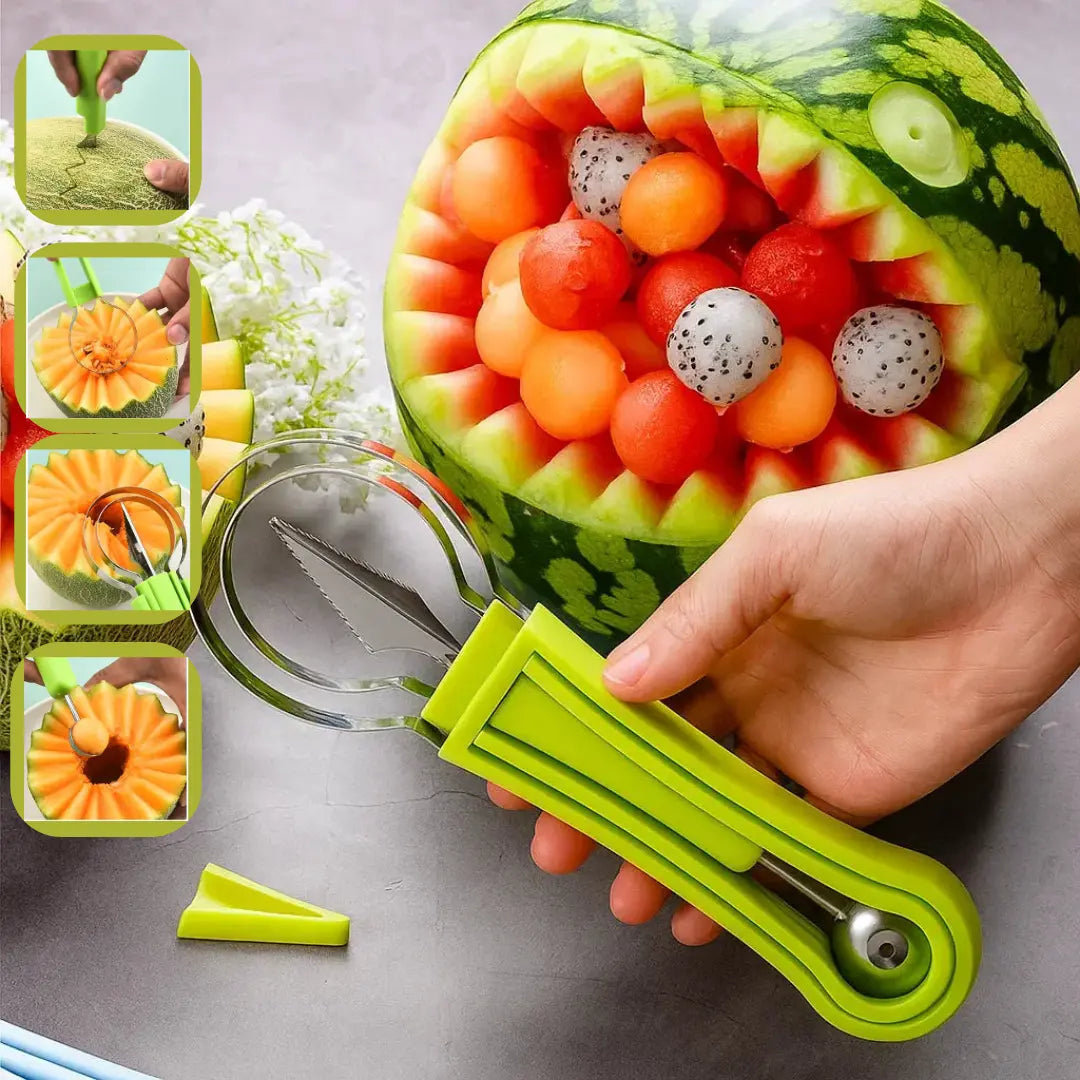 Orion Fruittool 3-in-1 Obstschneider - Kunststof en RVS, Compact en Multifunctioneel 2
