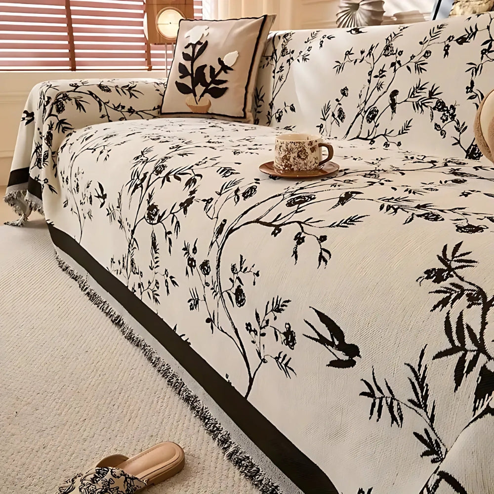 Ormel Bankhoes Hoekbank - Gebloemd Chenille, Duurzaam en Antislip 3