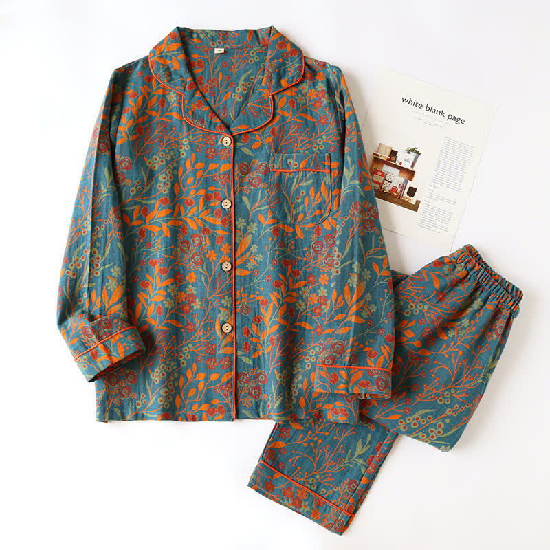 Orvian Loungewear Set Dames - Vintage Katoen, Comfortabel en Ademend 0