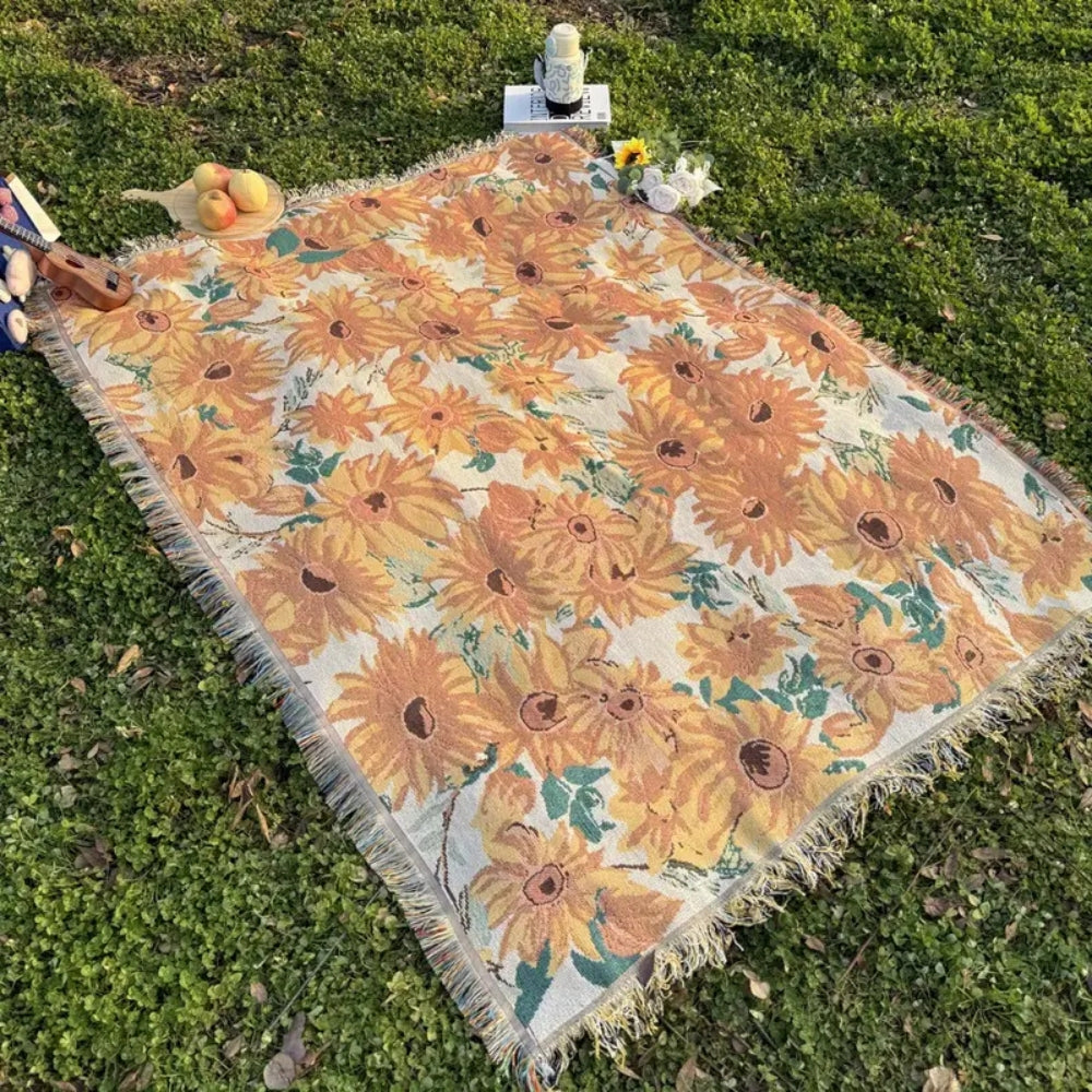 SunBloom™ – Bloemen Picknickkleed – Outdoor Stranddeken