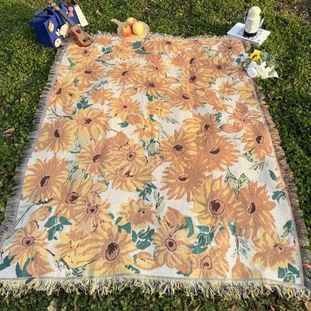 SunBloom™ – Bloemen Picknickkleed – Outdoor Stranddeken