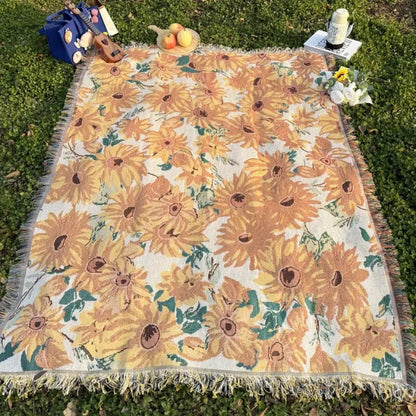 SunBloom™ – Bloemen Picknickkleed – Outdoor Stranddeken