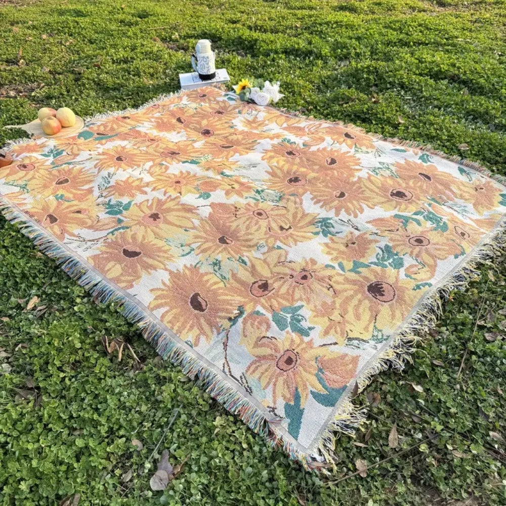 SunBloom™ – Bloemen Picknickkleed – Outdoor Stranddeken
