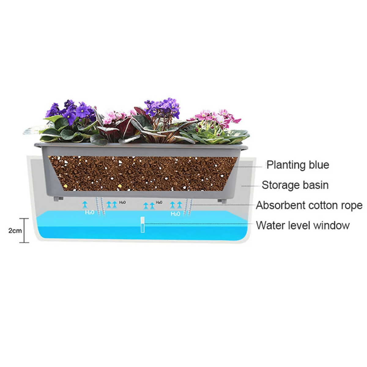 MoistureMate™ – Zelfbewaterende Plantenbak met Reservoir – Continue Vocht Controle