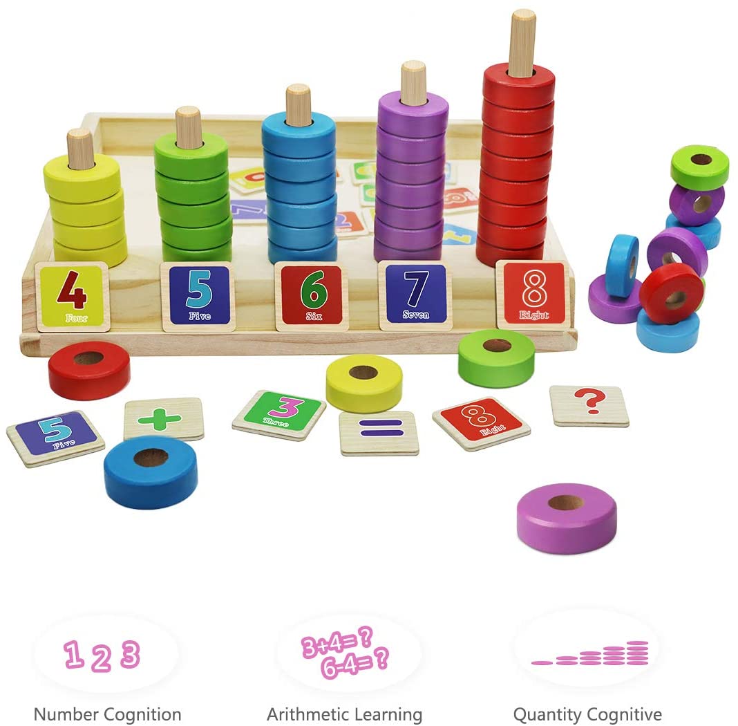 BrightCount™ - Kleurrijk leren tellen en rekenen - Houten rekenspel