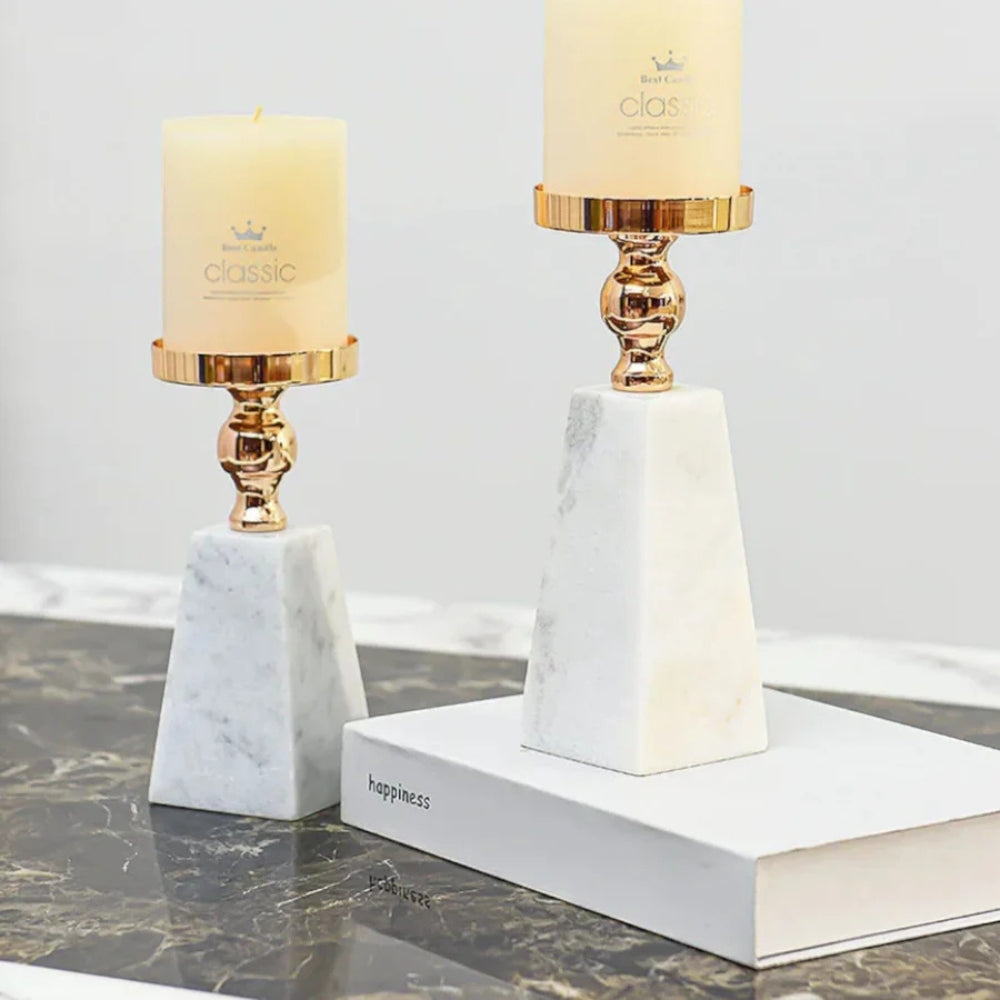 Pavo Kaarsenhouder - Marmer met Goudaccent, Modern Design 5