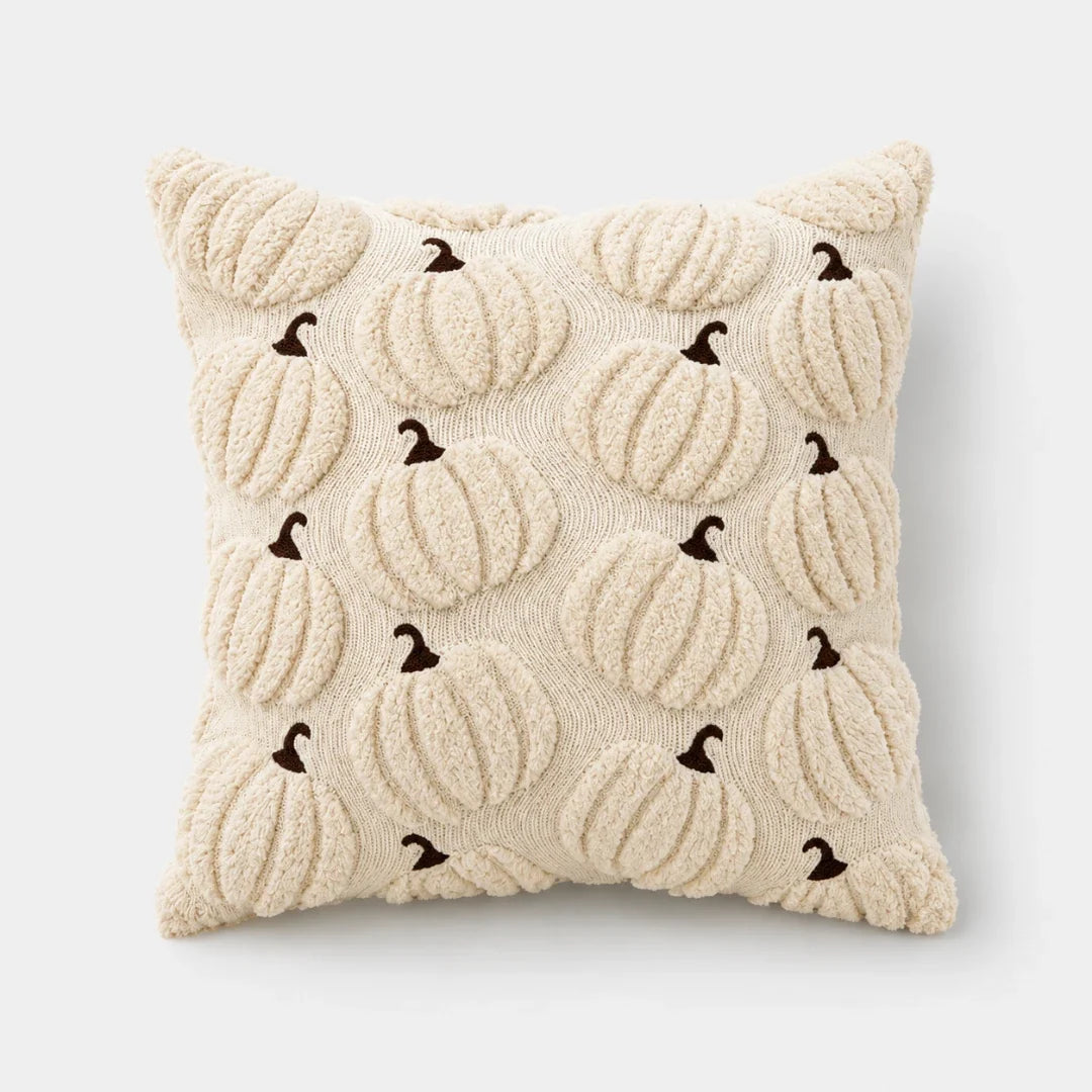 Pavo Kussenhoes - Chenille met Pompoen Design, Geschikt voor Binnenkussen 45x45 cm 11