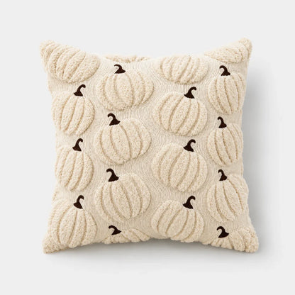 Pavo Kussenhoes - Chenille met Pompoen Design, Geschikt voor Binnenkussen 45x45 cm 11