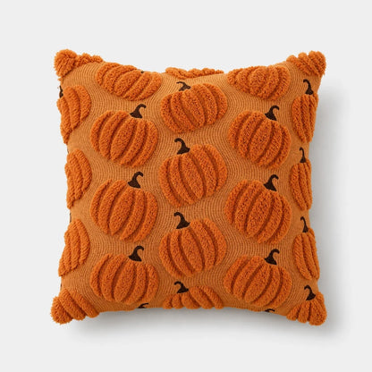 Pavo Kussenhoes - Chenille met Pompoen Design, Geschikt voor Binnenkussen 45x45 cm 12